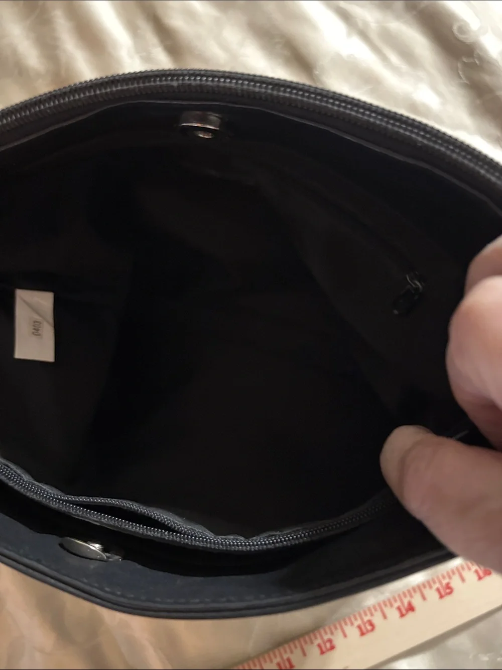 Tignanello Black Leather Crossbody Messenger Bag